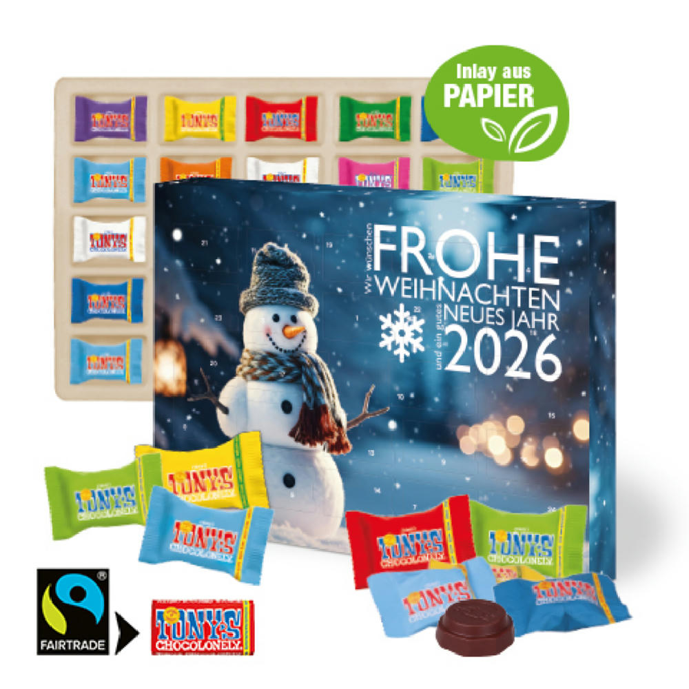 Adventskalender mit Tony's Schokolade, Inlay aus Papier