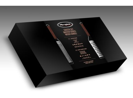 Microplane Geschenkset  Master-Serie Reiben-Set Zester Klinge & sehr grobe Klinge mit Walnussholzgriff
