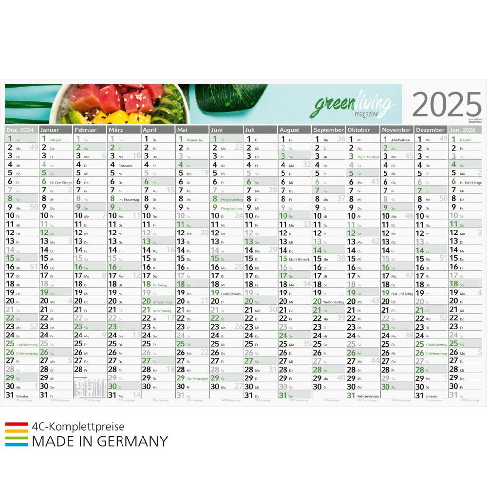 Wandplaner Horizont green+blue