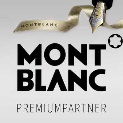 Montblanc Logo mit Feder und Band.